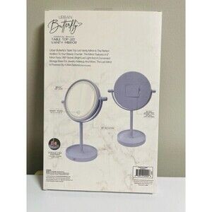 Urban Butterfly Blue Table Top LED Vanity Mirror‎ Smart Touch NEW